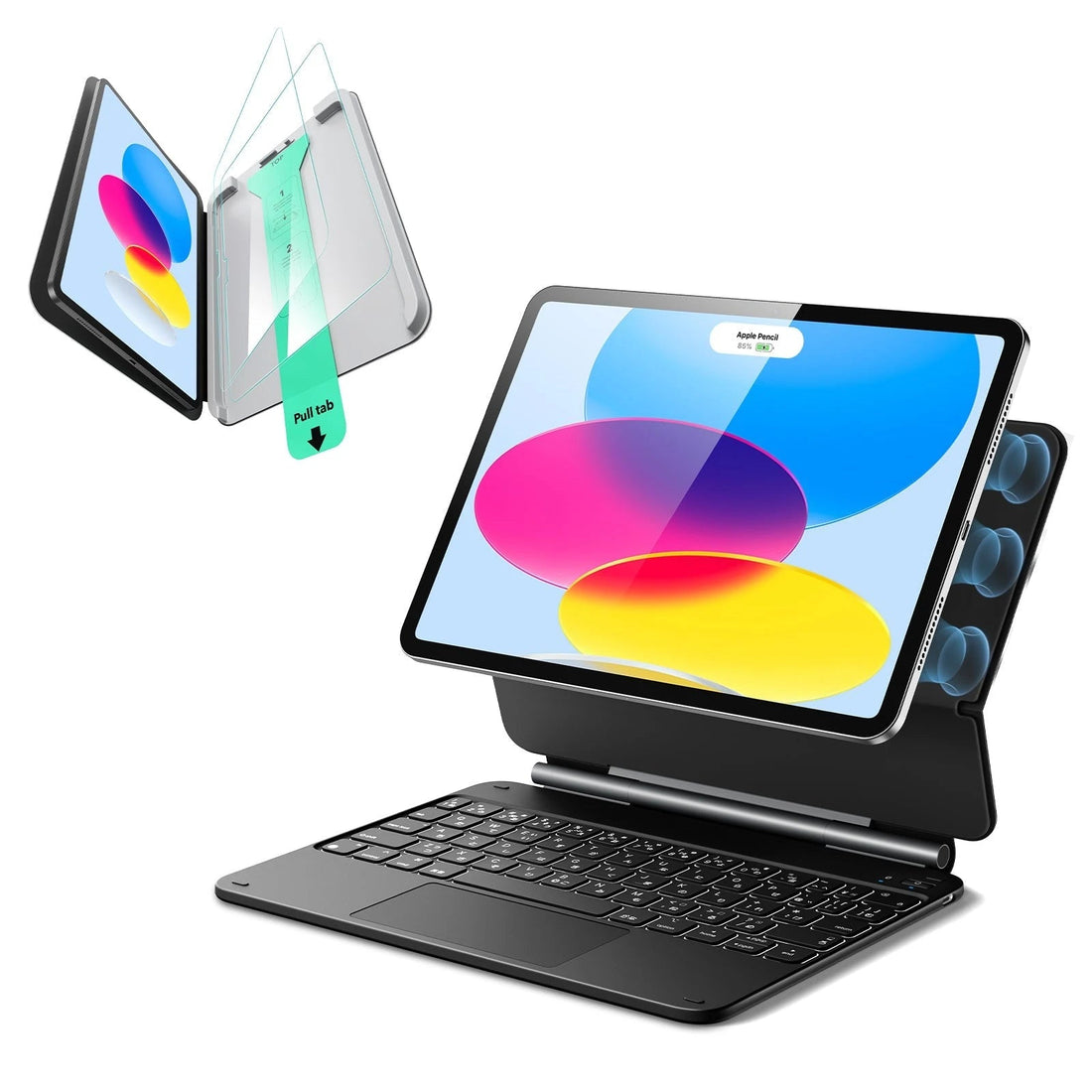 iPad 11" (A16, 2025) Rebound Magnetic Keyboard Case Protection Bundle-UK Layout-Black ESR ESR