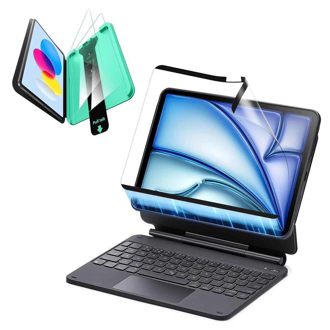 iPad Air 11” (2025) Rebound Magnetic Keyboard Case 360 Protection Paper-Feel Bundle-US Layout-Black ESR ESR
