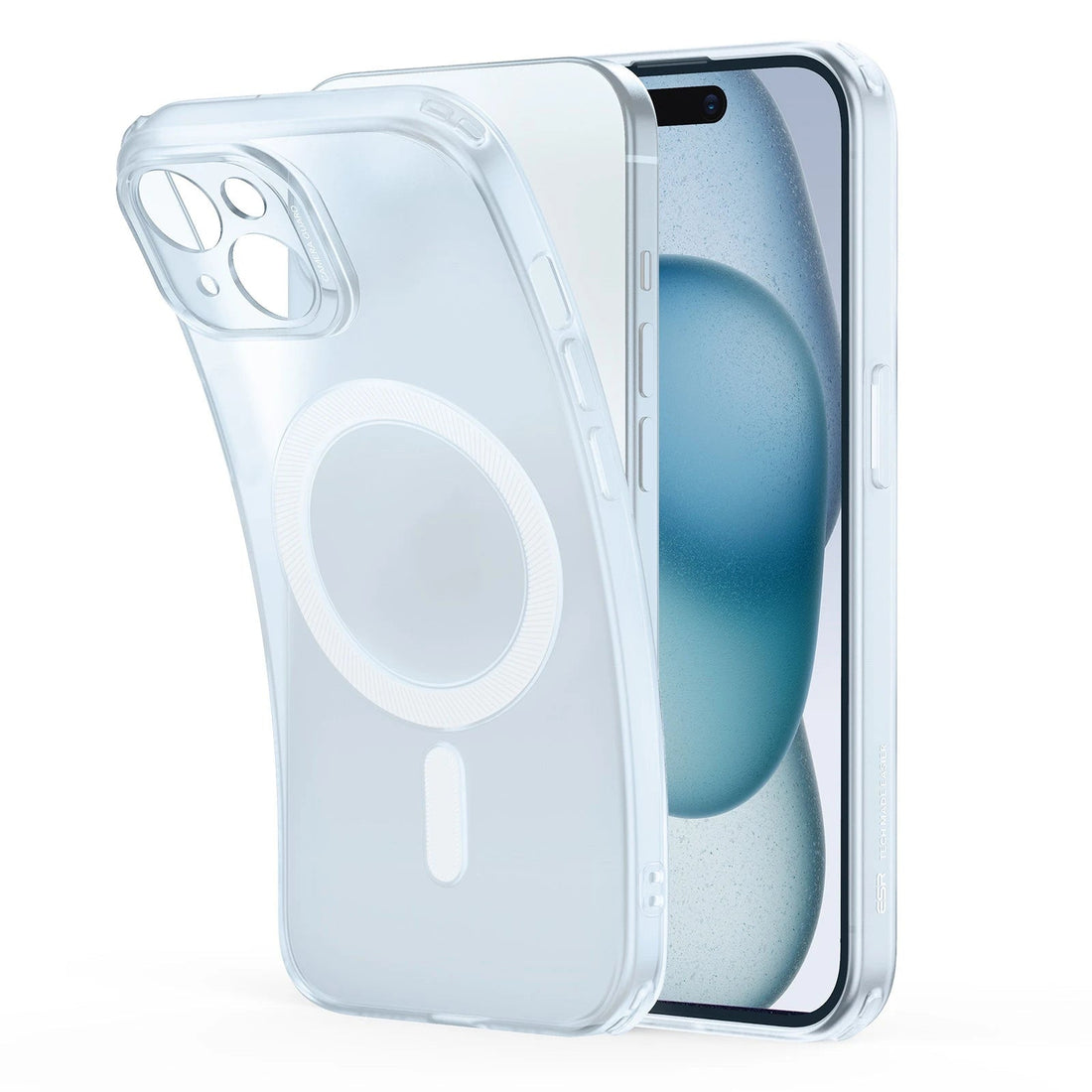 iPhone 15 Plus Max Zero Clear Case HaloLock frosted blue 01