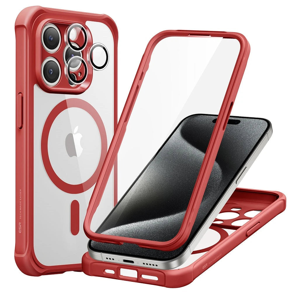 iPhone 15 Pro Max Armor Tough Case (HaloLock) - Clear Red ESR