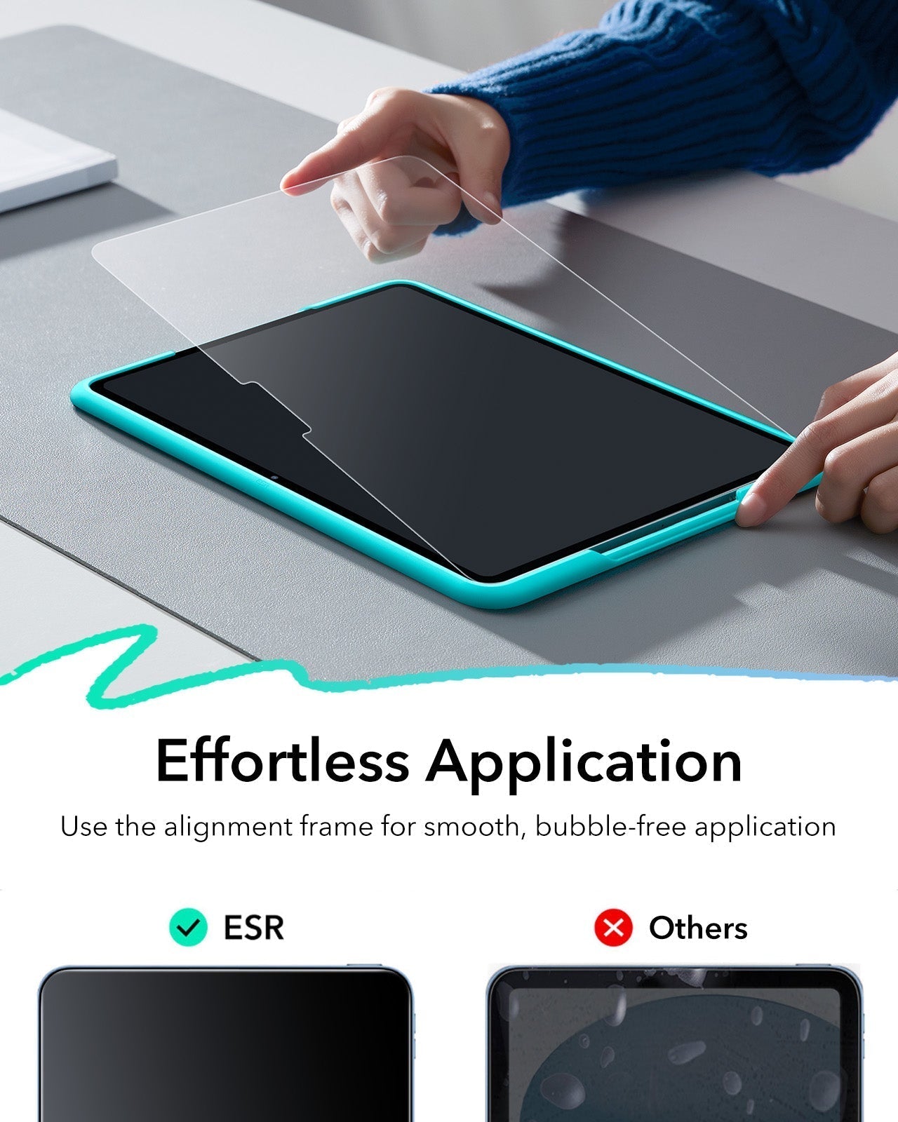 iPad 11" (A16, 2025) Paper-Feel Tempered-Glass Screen Protector Set - 2 Paper-Feel Tempered-Glass + 2 UltraFit Classic ESR ESR