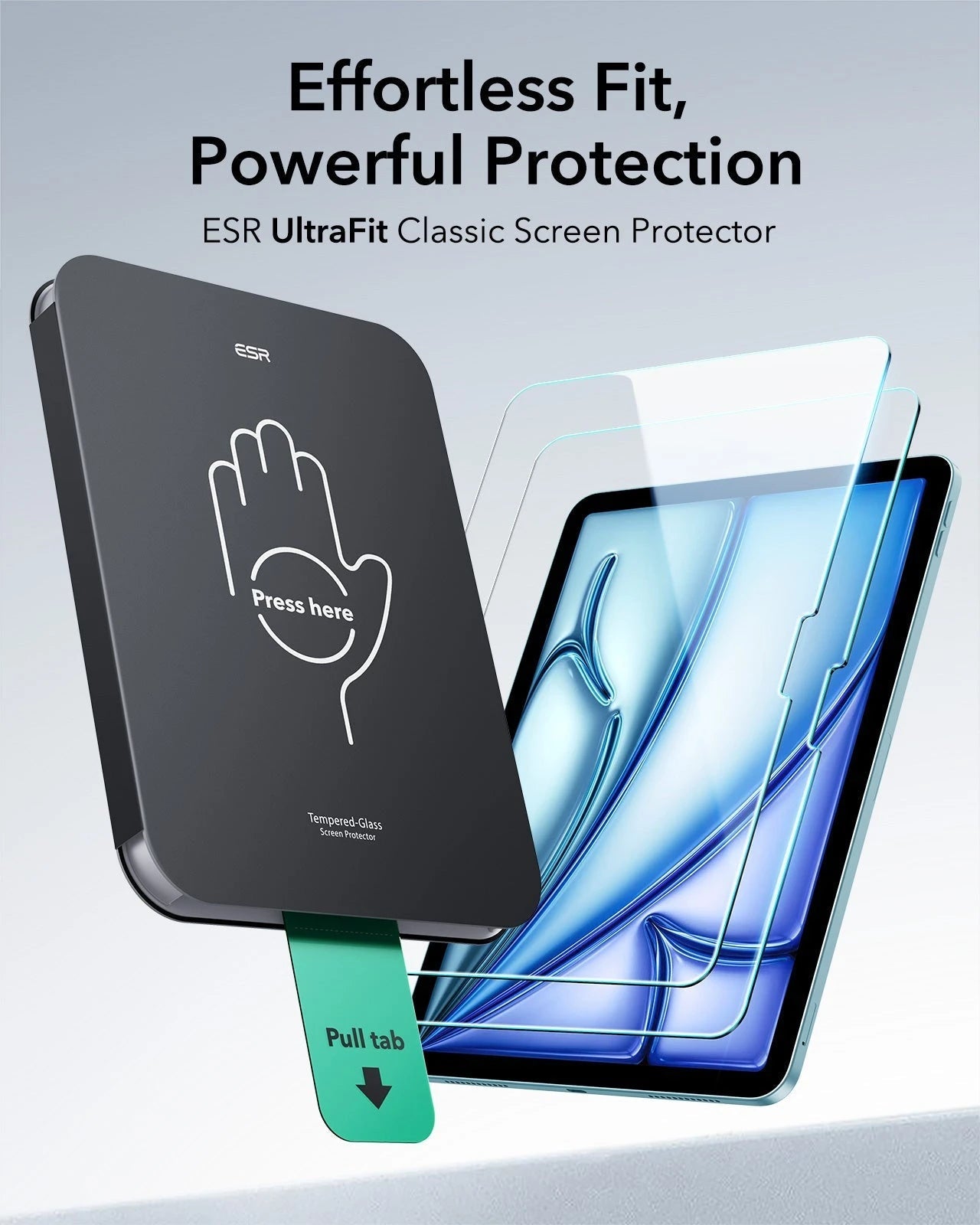 iPad Air 11" (2025) Paper-Feel Tempered-Glass Screen Protector Set - 2 Paper-Feel Tempered-Glass + 2 UltraFit Classic ESR ESR