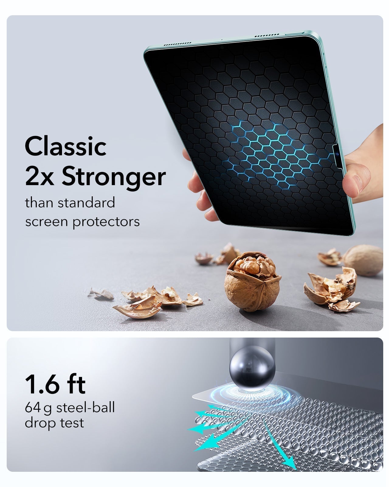 iPad Air 11" (2025) Paper-Feel Tempered-Glass Screen Protector Set - 2 Paper-Feel Tempered-Glass + 2 UltraFit Classic ESR ESR