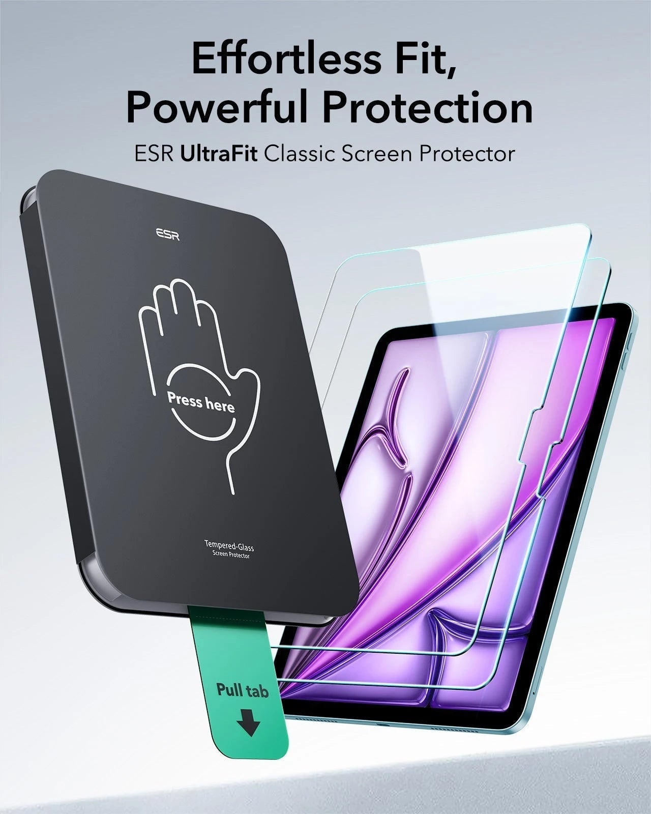iPad Air 13" (2025) Paper-Feel Tempered-Glass Screen Protector Set - 2 Paper-Feel Tempered-Glass + 2 UltraFit Classic ESR ESR